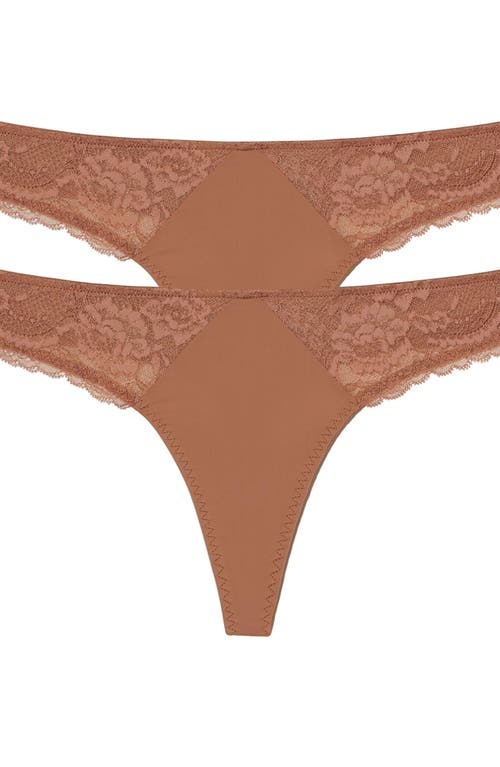 Skarlett Blue Minx Lace Thong 2-pack In Gold