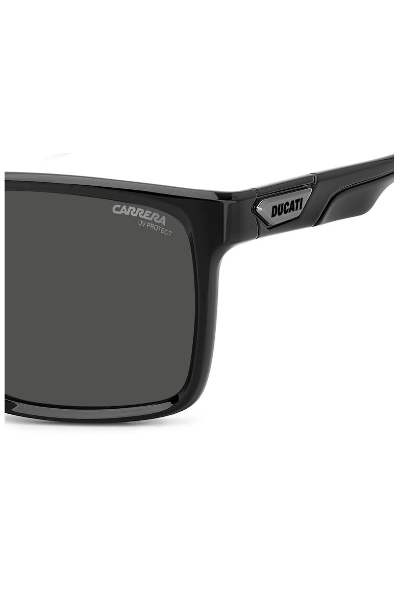 x Ducati 57mm Rectangular Sunglasses, Alternate, color, BLACK/ LIGHT GREY FT
