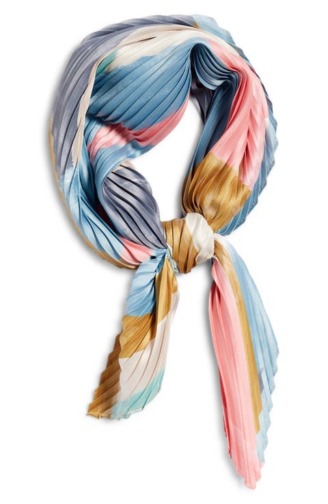 Painterly Composition Pleated Diamond Scarf