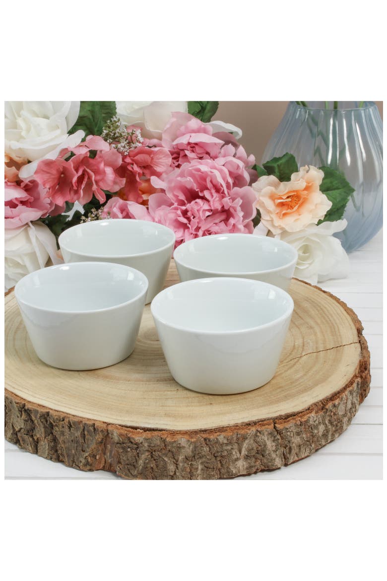 Oslo Set of 4 Ramekins, Alternate, color, WHITE