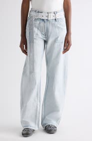 Acne Studios Belted Wide Leg Jeans