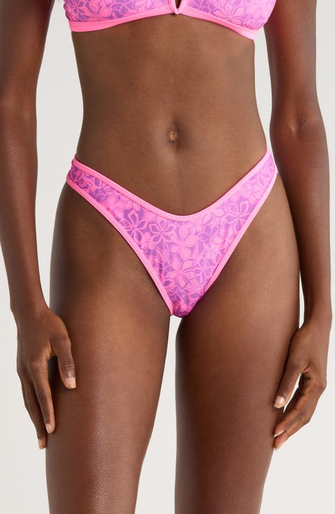 High Cut Thong Bikini Bottoms