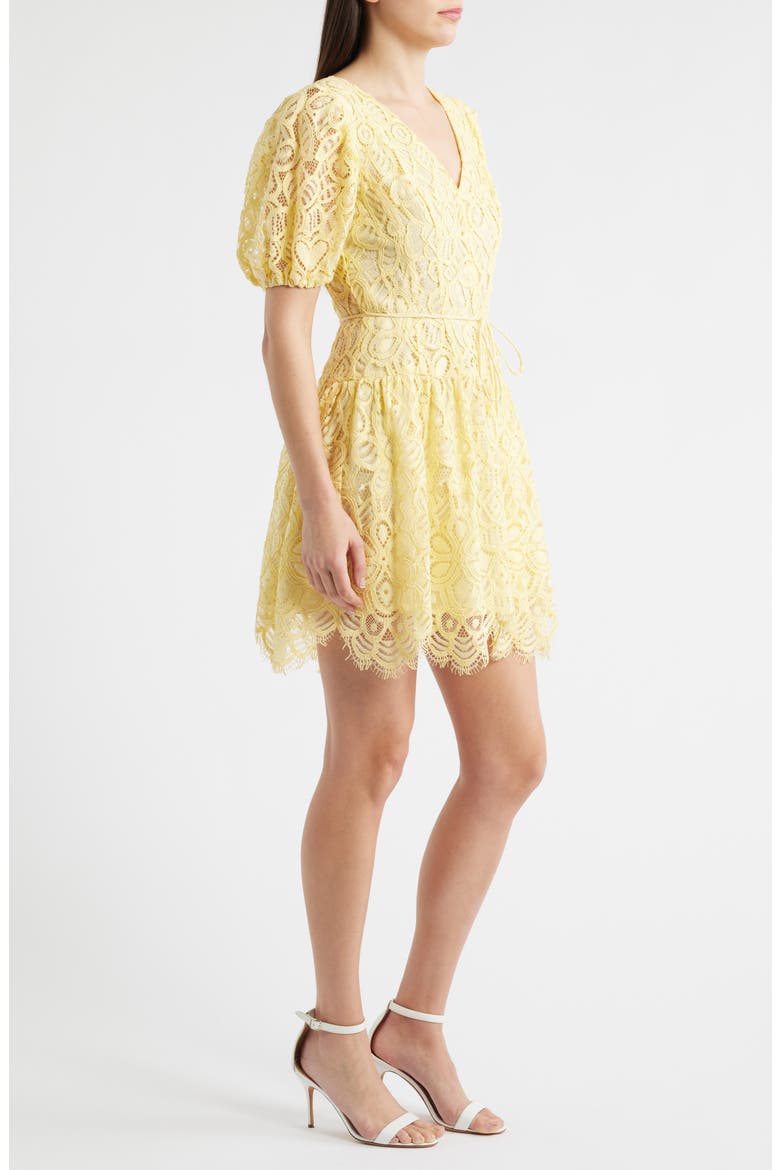 Lace Minidress, Alternate, color, DAFFODIL