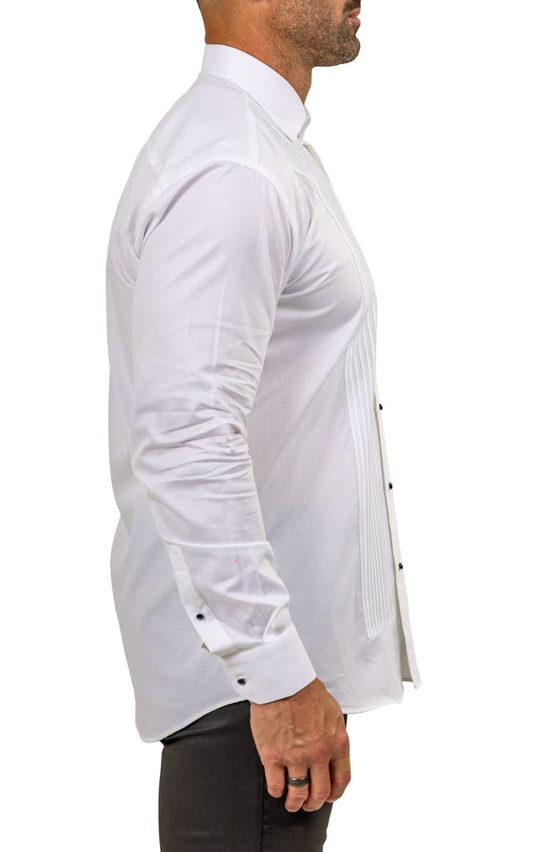 Maceoo Ceremony Cotton Tuxedo Shirt, Alternate, color, White