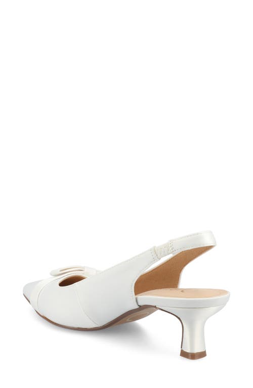 Journee Collection Paloma Slingback Pump In Satin/white