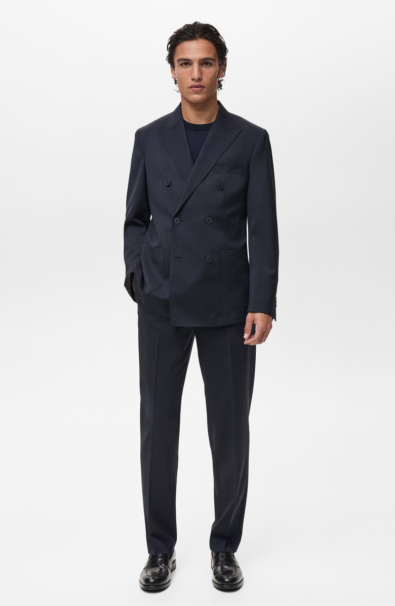 MANGO Wool Suit Pants, Alternate, color, Blue