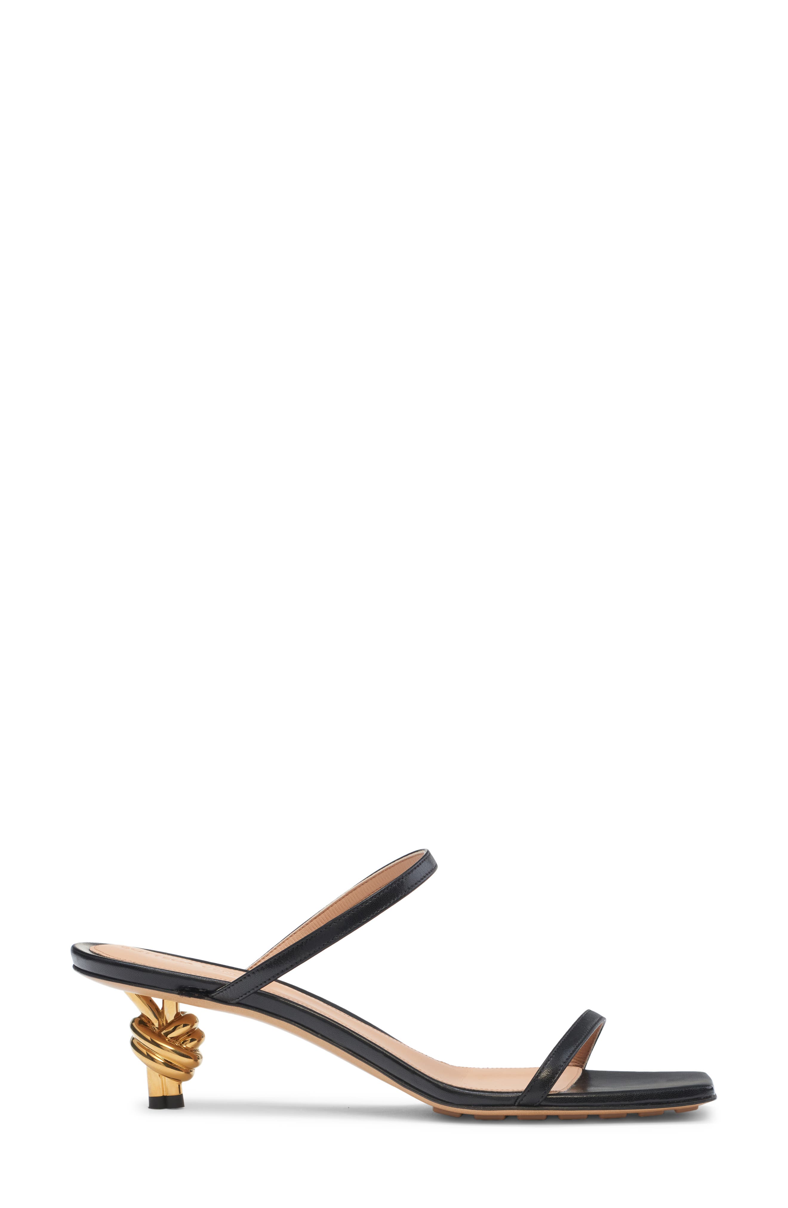 Bottega Veneta Knot Kitten Heel Slide Sandal, Alternate, color, Black