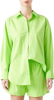 Grey Lab Oversize Cotton Button-Up Shirt
