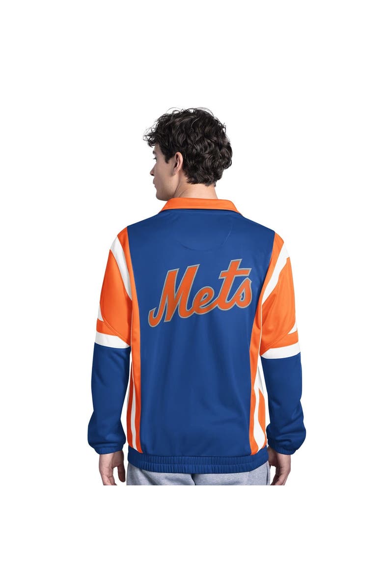STARTER Men's Starter Royal/Orange New York Mets Contender Tricot Full-Zip Track Jacket, Alternate, color, Royal