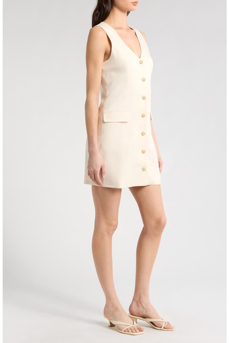 Wells Sleeveless Button Front Sheath Dress, Alternate, color, CREAM