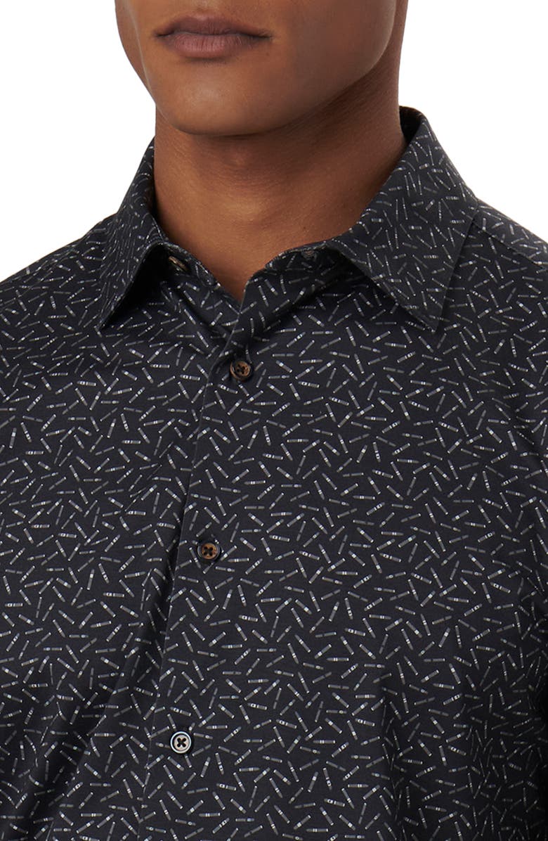 Bugatchi James OoohCotton<sup>®</sup> Cigar Print Button-Up Shirt, Alternate, color, 