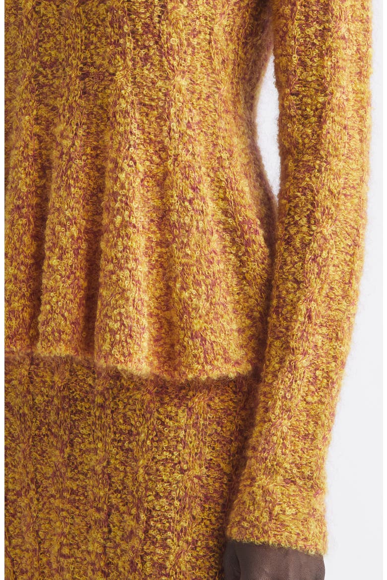 Joelle Marled Mohair & Silk Blend Bouclé Rib Sweater, Alternate, color, YELLOW WINE