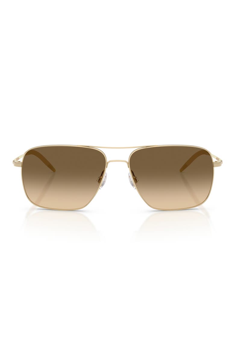 Clifton 54mm Gradient Aviator Sunglasses, Main, color, GOLD / MOSS GRADIENT