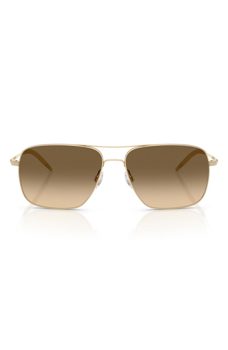 Oliver Peoples Clifton 54mm Gradient Aviator Sunglasses, Main, color, Gold / Moss Gradient