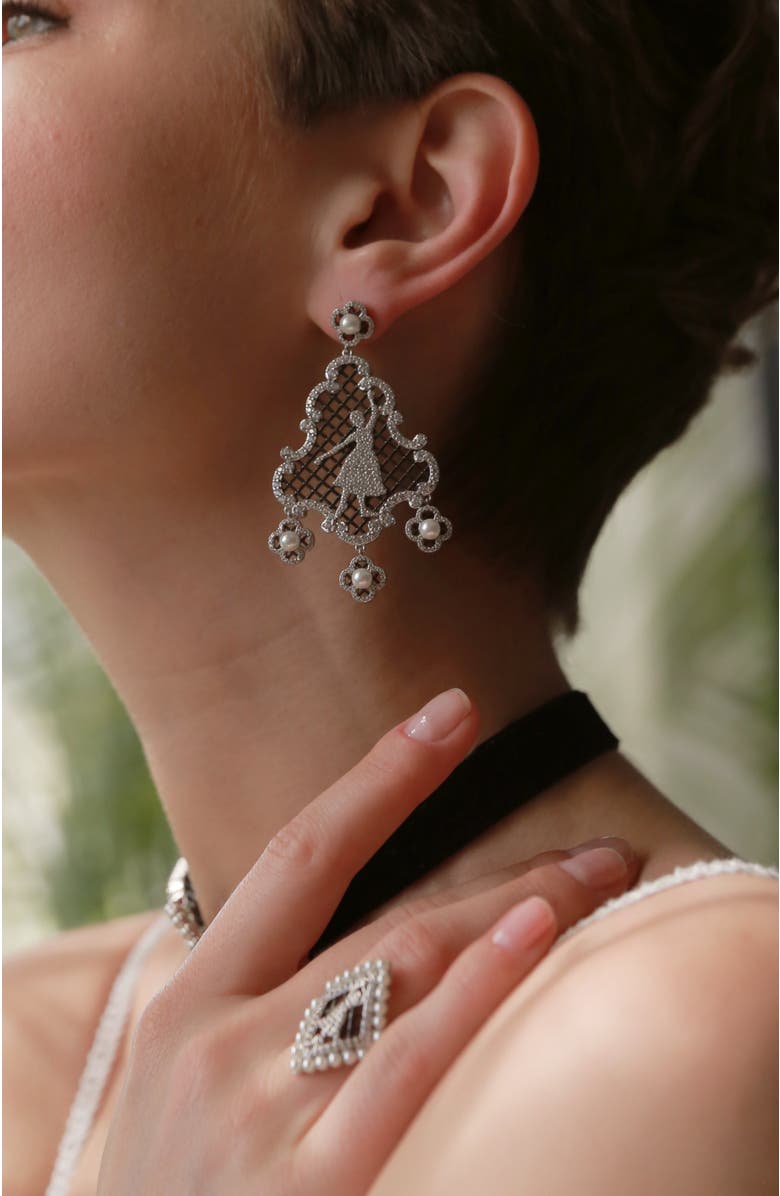 RC RETRO CHIC Nutcracker Earrings, Alternate, color, Sliver