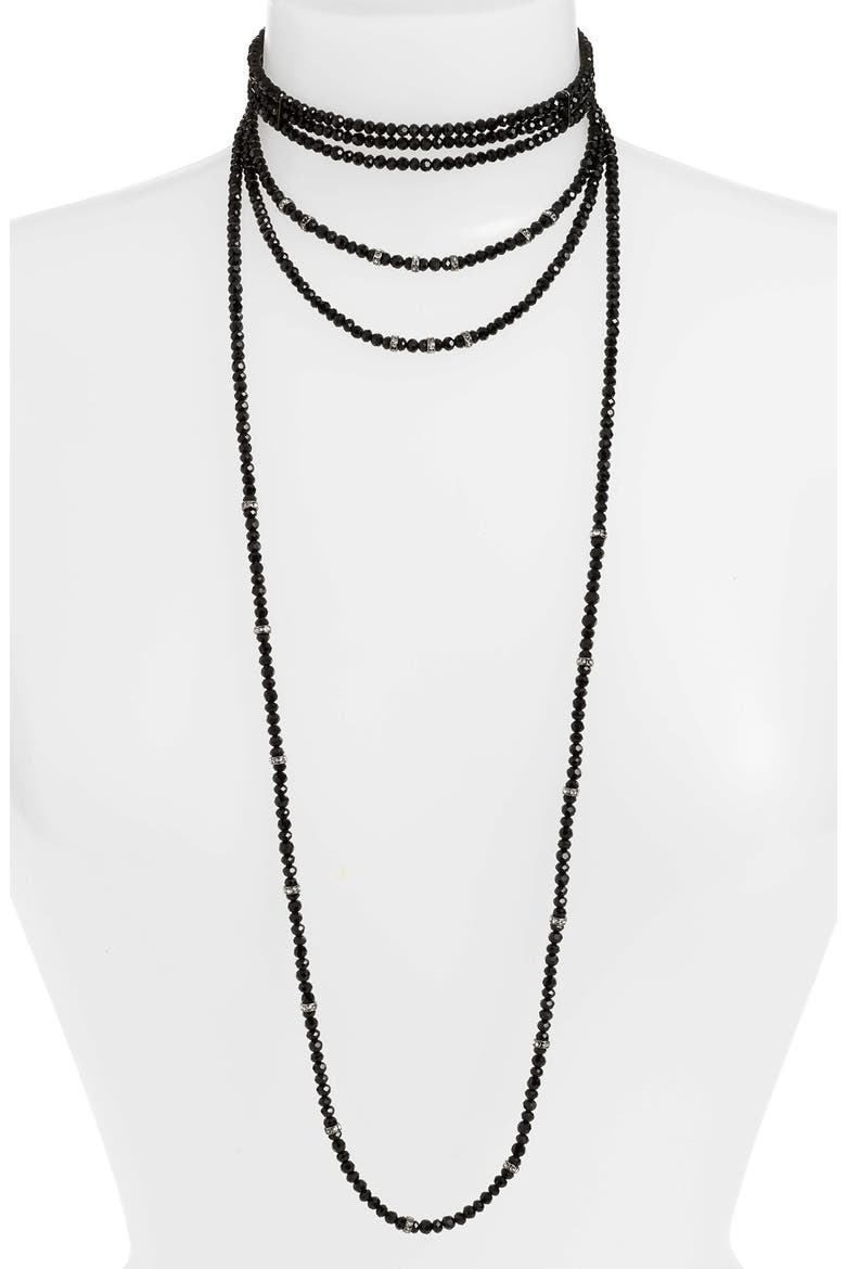 Crystal Choker Necklace, Main, color, JET / HEM