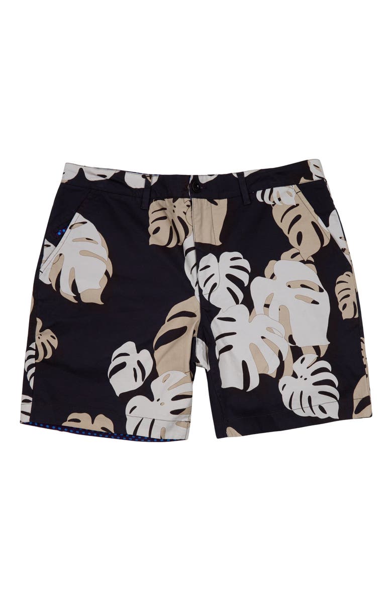 Lords of Harlech Monstera Floral Mens Flat Front Short, Alternate, color, Monstera Floral Smoke