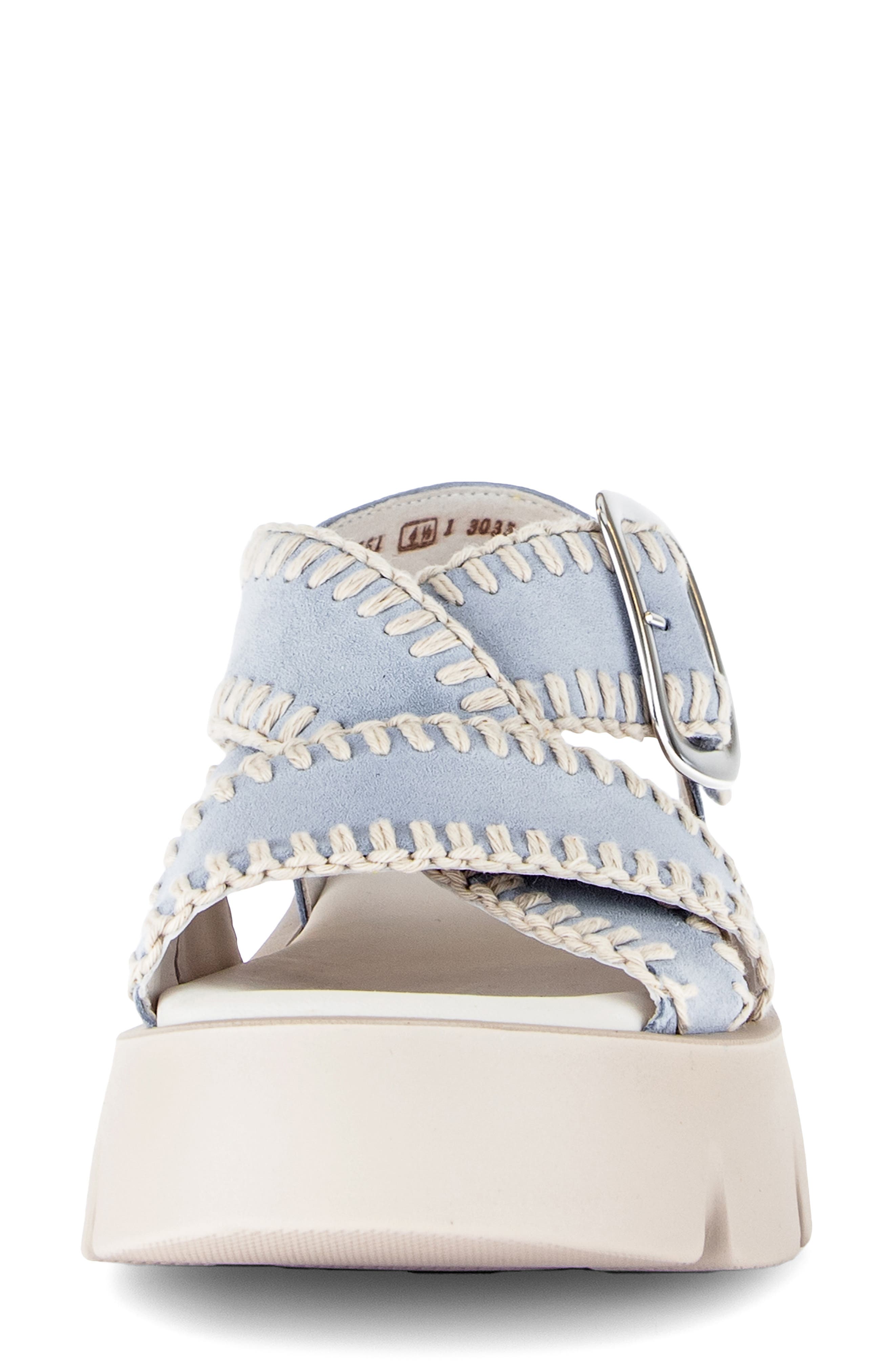 Gabor Ankle Strap Platform Sandal, Alternate, color, Sky