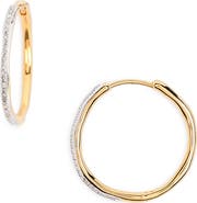 Monica Vinader Riva Wave Diamond Hoop Earrings