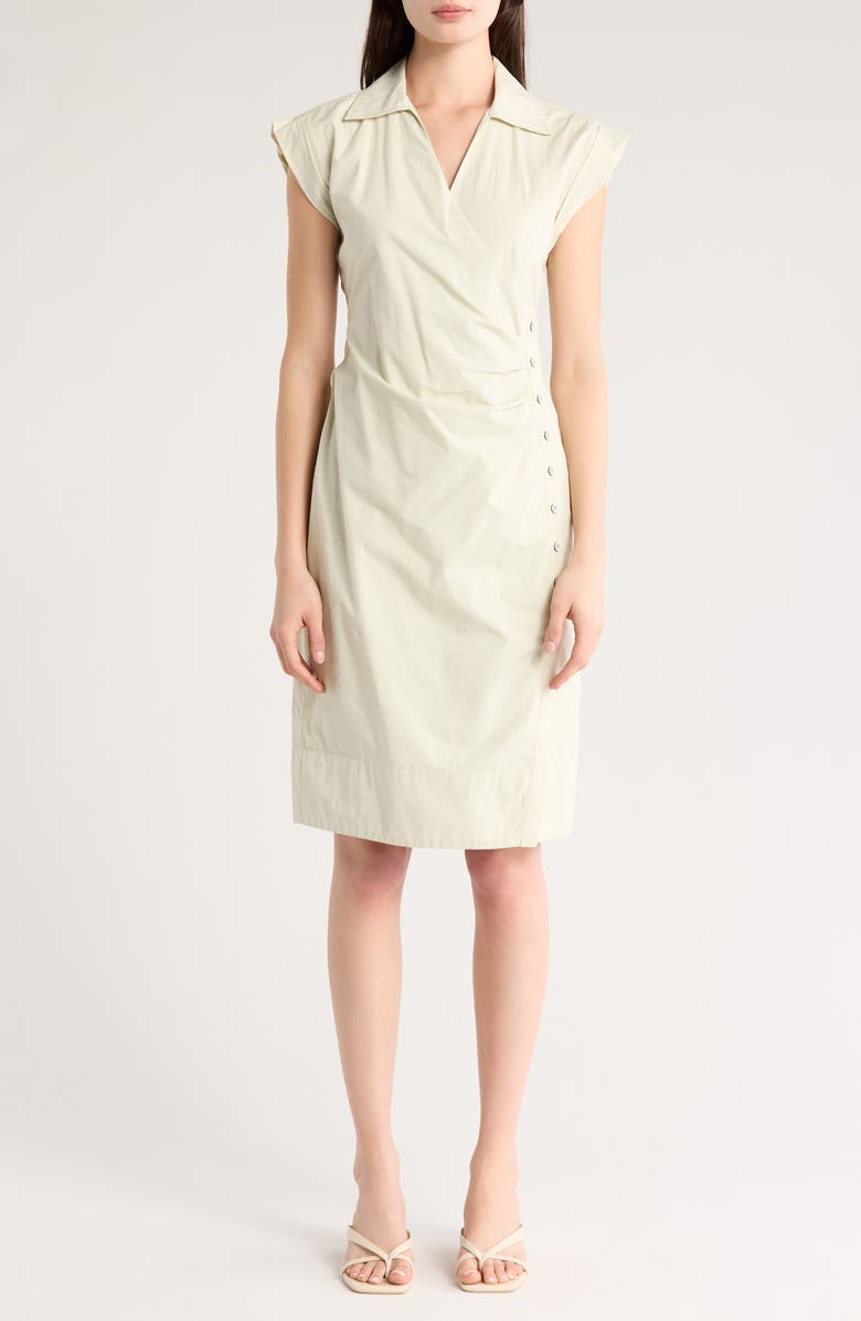 Derek Lam 10 Crosby Evi Cap Sleeve Midi Shirtdress, Main, color,