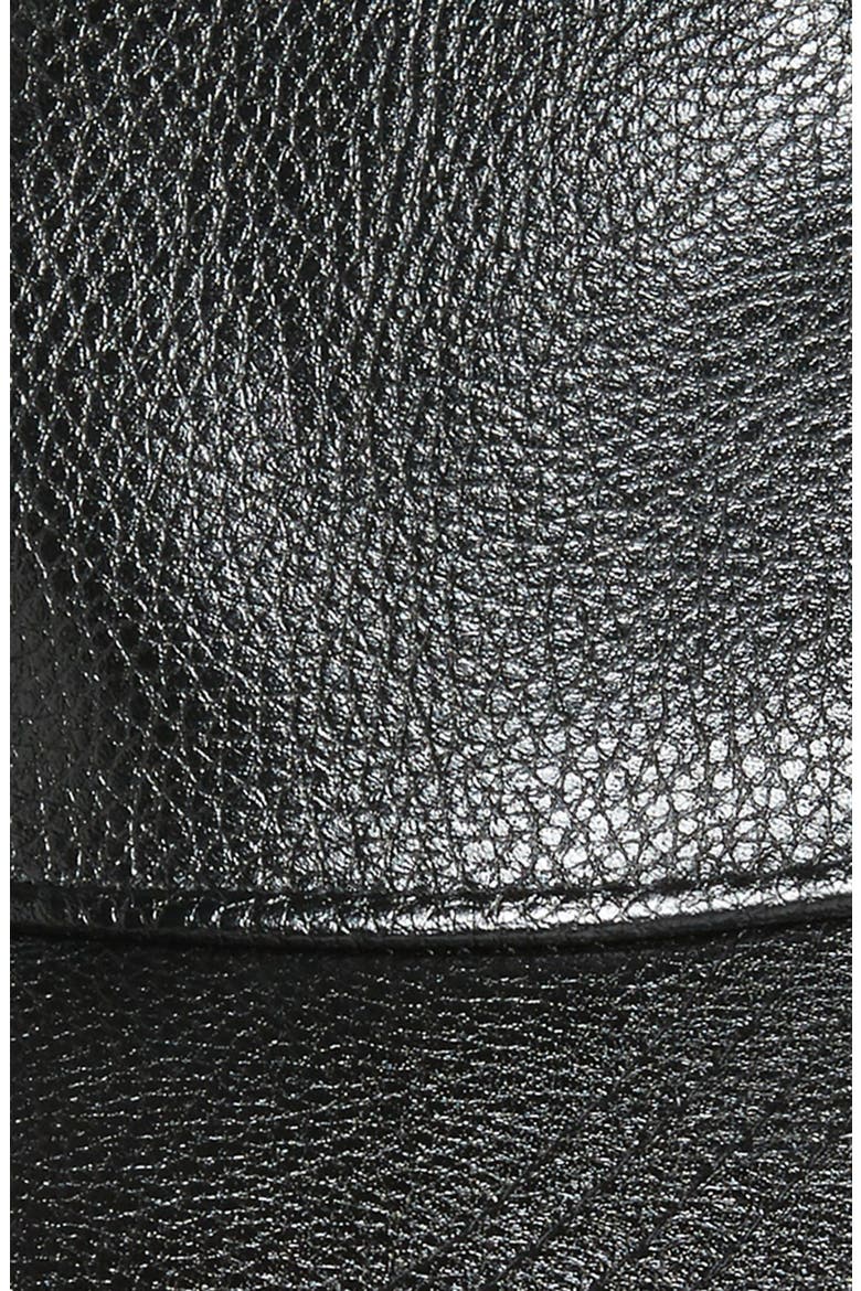 Faux Leather Ball Cap, Alternate, color, BLACK