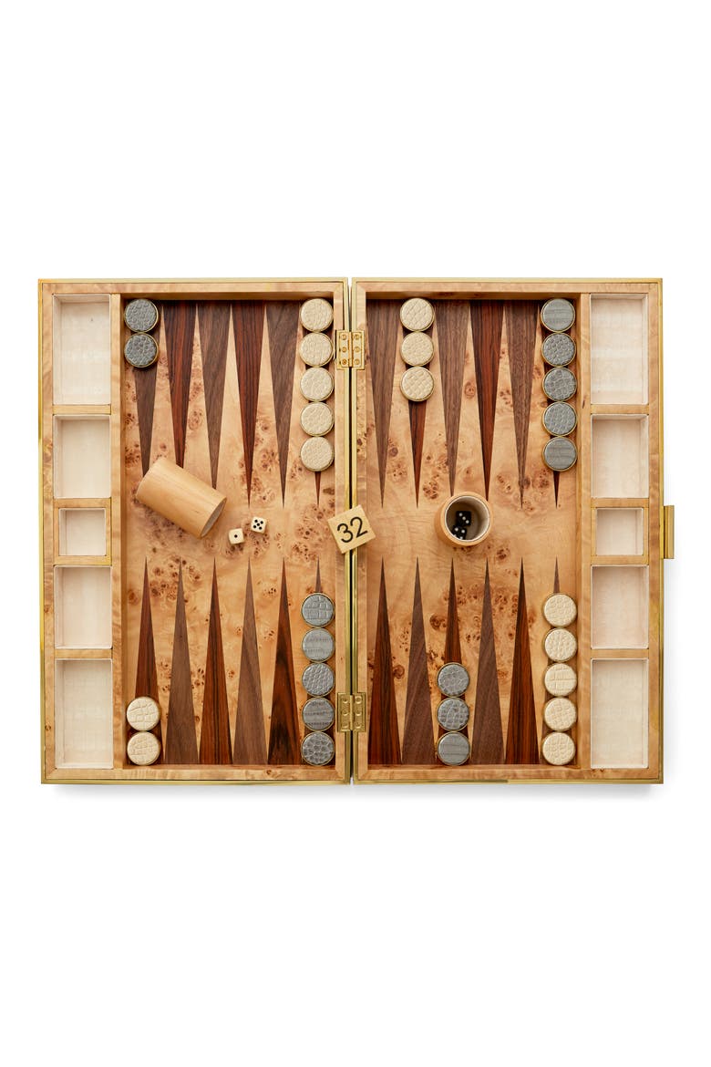 Croc Embossed Backgammon Set, Alternate, color, FAWN