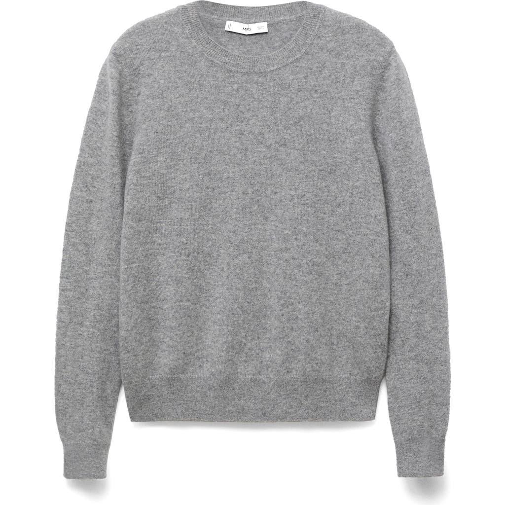 Mango Crewneck Cashmere Sweater In Gray