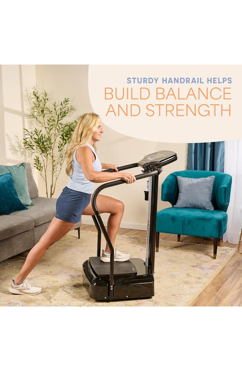 Lifepro Rhythm Vibration Plate Exercise Machine with Handles Heart Sensors, Alternate, color, Black