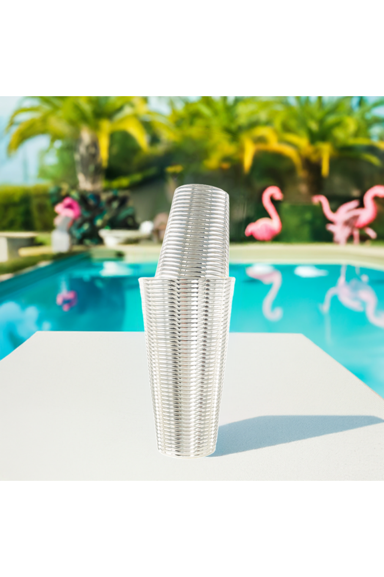 Fluted Silver 3-Piece Cocktail Shaker Set, Alternate, color, Silver