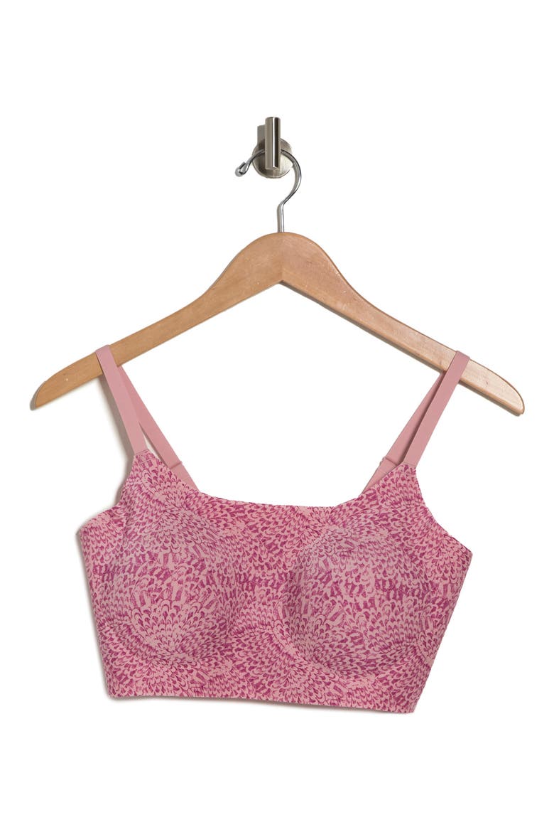Ultimate Ultra Light Smooth Tech Bralette, Alternate, color, PINK FEATHER ETCH PRINT