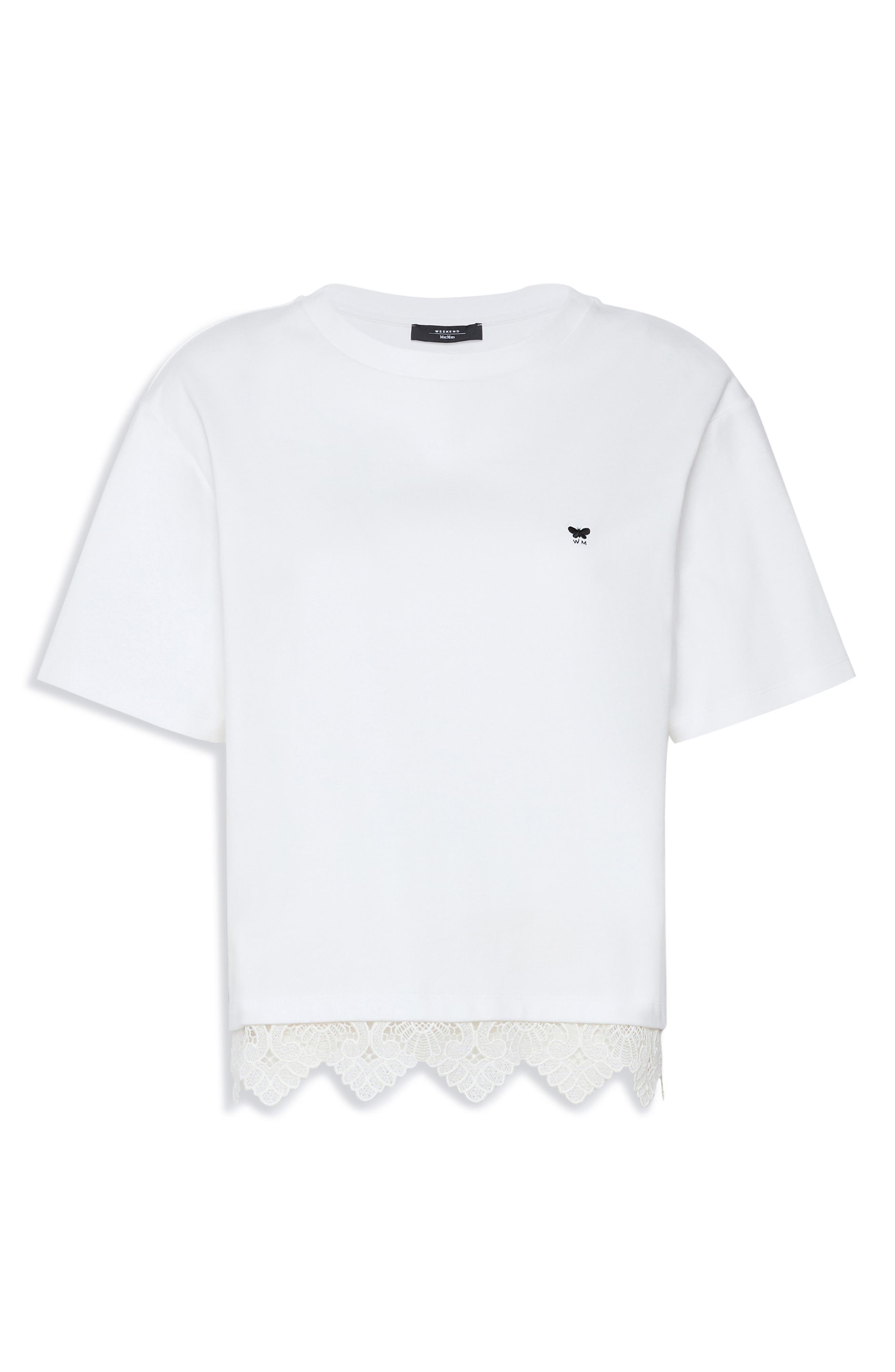 Weekend Max Mara Sala Lace Hem Cotton T-Shirt (Women) | Nordstrom