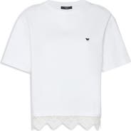 Weekend Max Mara Sala Lace Hem Cotton T-Shirt