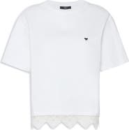 Weekend Max Mara Sala Lace Hem Cotton T-Shirt