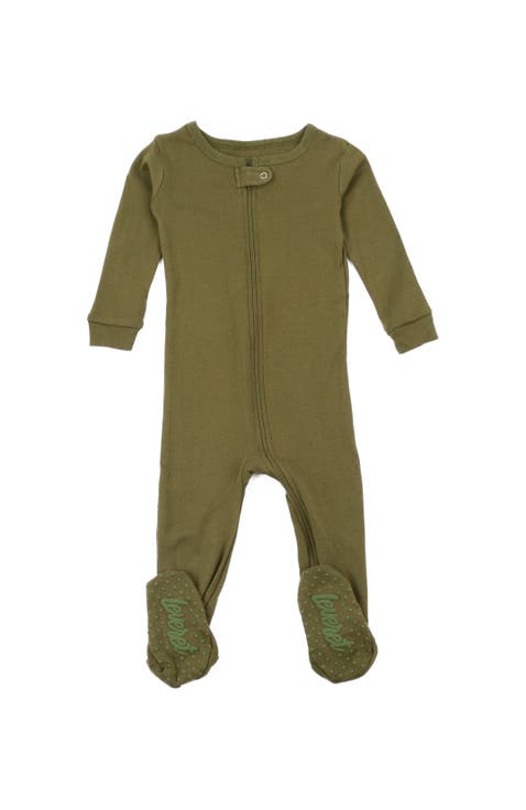 Footed Solid Cotton Matching Family Pajamas (Baby)