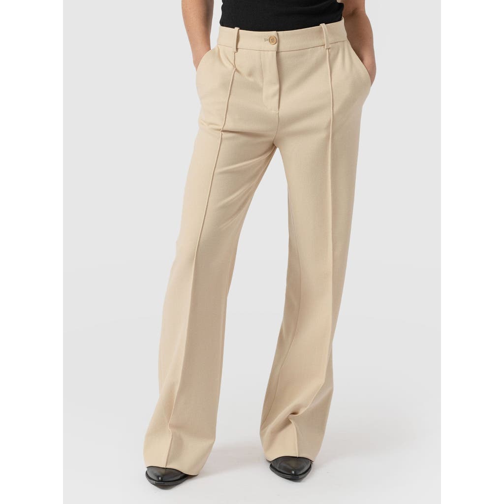 Saint And Sofia Saint + Sofia Cambridge Tailored Wide Leg Pant In Beige