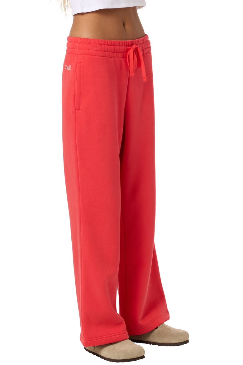 Straight Leg Fleece Sweatpants, Alternate, color, LAVA RED