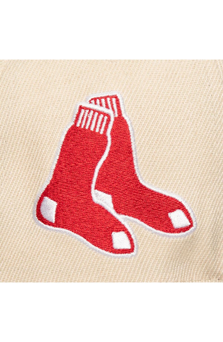 Mitchell & Ness Men's Mitchell & Ness Cream Boston Red Sox Cooperstown Collection Speed Zone Snapback Hat, Alternate, color, Cream