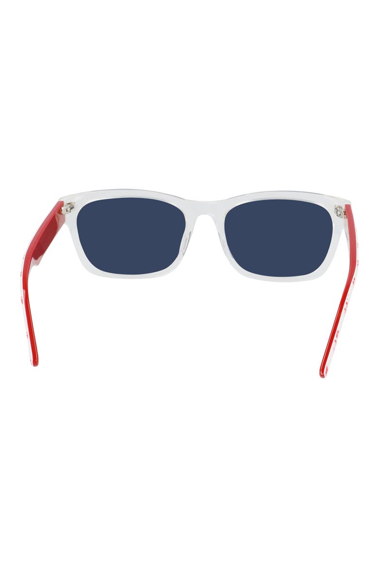 All Star® 56mm Rectangle Sunglasses, Alternate, color, CRYSTAL EGRET/ BLUE