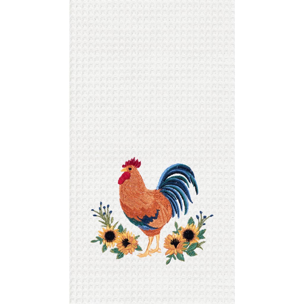 C & F Home C&f Home Rooster Sunflower Kitchen And Bathroom Embroidered Waffle Hand Towel In Multi