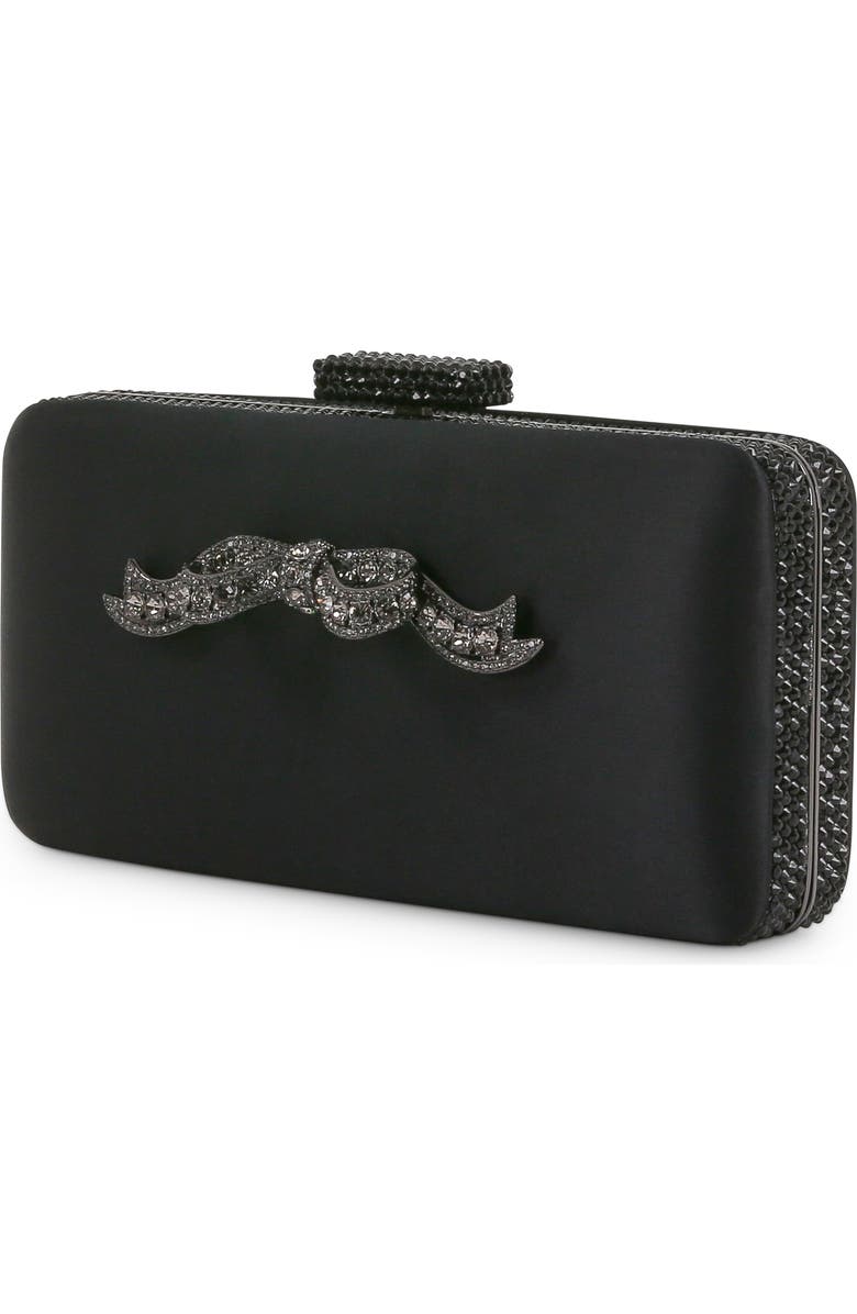 BADGLEY MISCHKA Lexi Crystal Bow Minaudiere, Alternate, color, Black