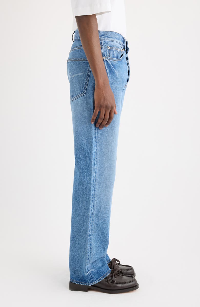 Jacquemus Le de-Nîmes Droit Straight Leg Jeans, Alternate, color, Blue/ Tabac