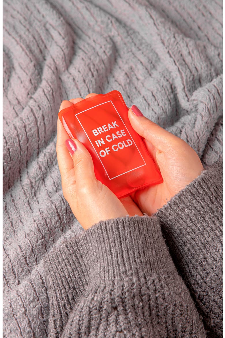 Break In Case of Cold Hand Warmer, Alternate, color, RED
