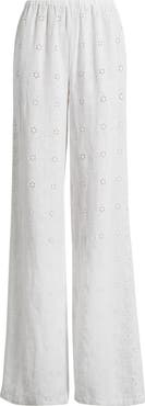 LoveShackFancy Cinna Linen Eyelet Pants