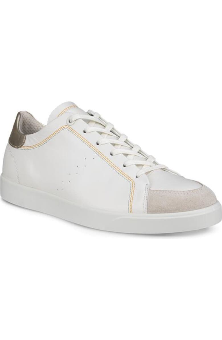 ECCO Street Lite Low Top Sneaker, Main, color, Shadow White/ Pure White Gold