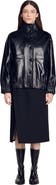 SANDRO Oversized leather jacket