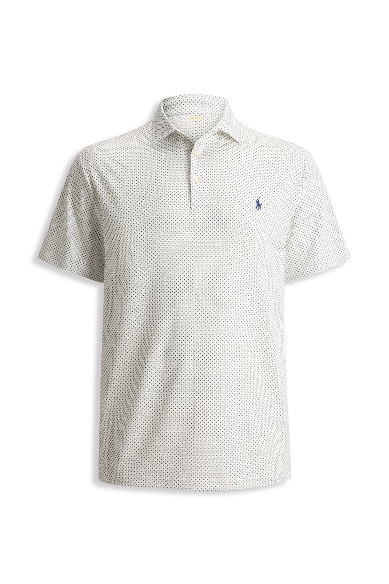 Big & Tall Performance Polo Shirt V3, Alternate, color, WHITE GEO DOT PRINT