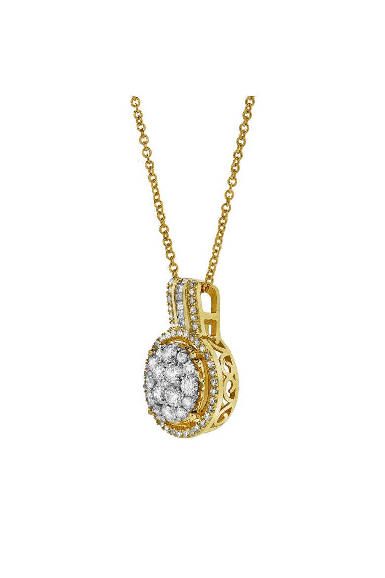 Luna Round Diamond Pendant in 10K Yellow Gold, Alternate, color, 10K Yellow Gold