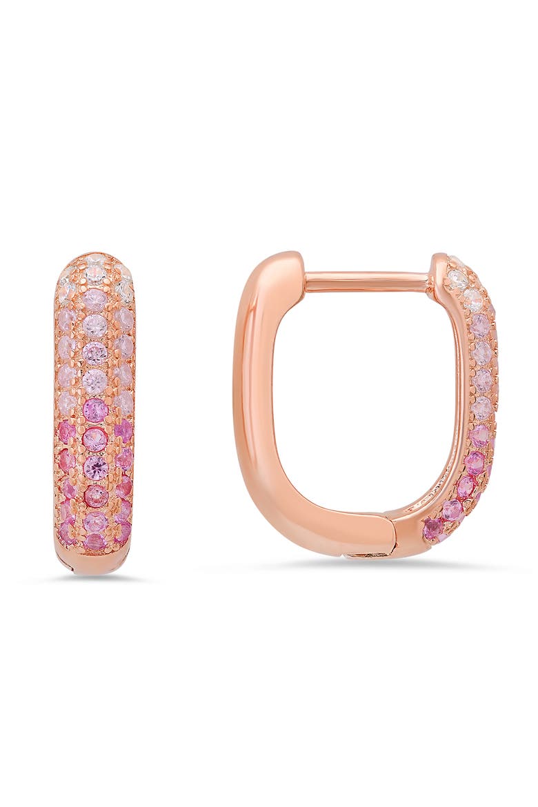 Ombré Hoop Earrings, Main, color, PINK/ ROSE GOLD