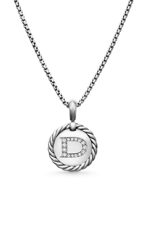 Initial Charm Necklace with Diamonds