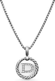 David Yurman Initial Charm Necklace with Diamonds